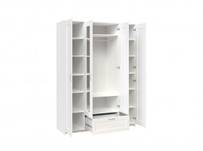Шкаф СИРИУС четырёхдверный белый с одним выдвижным ящиком и двумя зеркалами в Талице - talica.mebel-74.com | фото