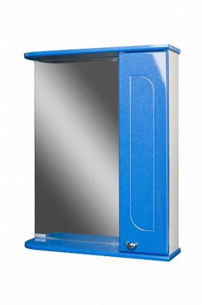 Шкаф-зеркало Радуга Синий металлик 55 правый АЙСБЕРГ (DA1129HZR) в Талице - talica.mebel-74.com | фото