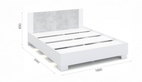 Спальня Аврора Кровать 160 со встроенным основанием под матрас Белый/Ателье светлый в Талице - talica.mebel-74.com | фото