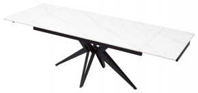 Стол FORIO 160 MATT WHITE MARBLE SOLID CERAMIC / BLACK, ®DISAUR в Талице - talica.mebel-74.com | фото